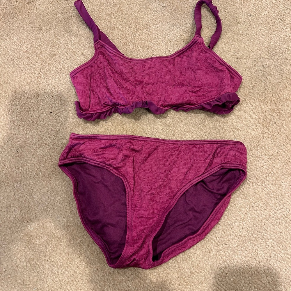 Ruffled Magenta Abercrombie kids Bikini Set